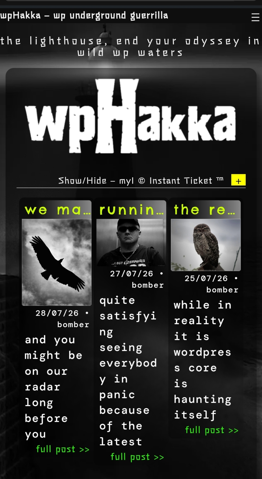 wpHakka, underground guerrilla, a casa da verdade, nua e crua, defensor de segurança na Internet 